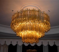 Gigantic Venini Chandelier installed over Dinning room Table in NYC. 